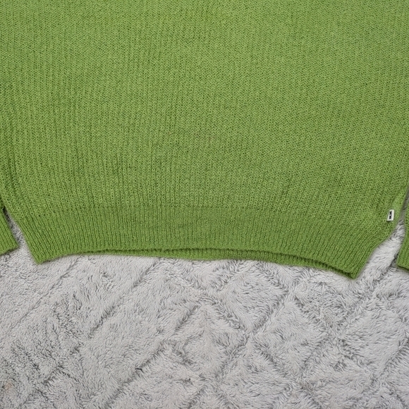 Wood Wood Sweater Women's S Green Light Tilda Mohair Knitted Boxy Rib Neck  - Picture 4 of 9